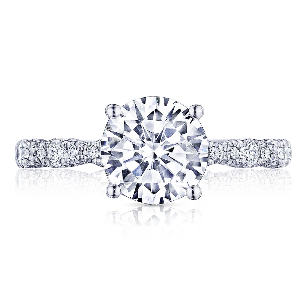 Petite Crescent | Round Solitaire Engagement Ring HT2559RD7