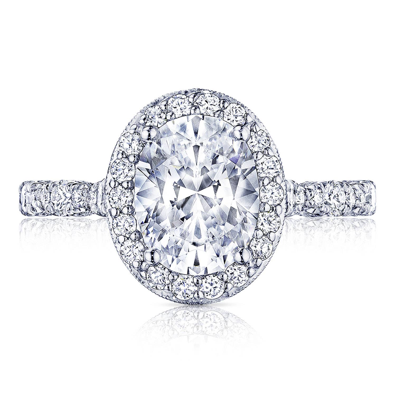 Petite Crescent | Oval Bloom Engagement Ring HT2560OV9X7