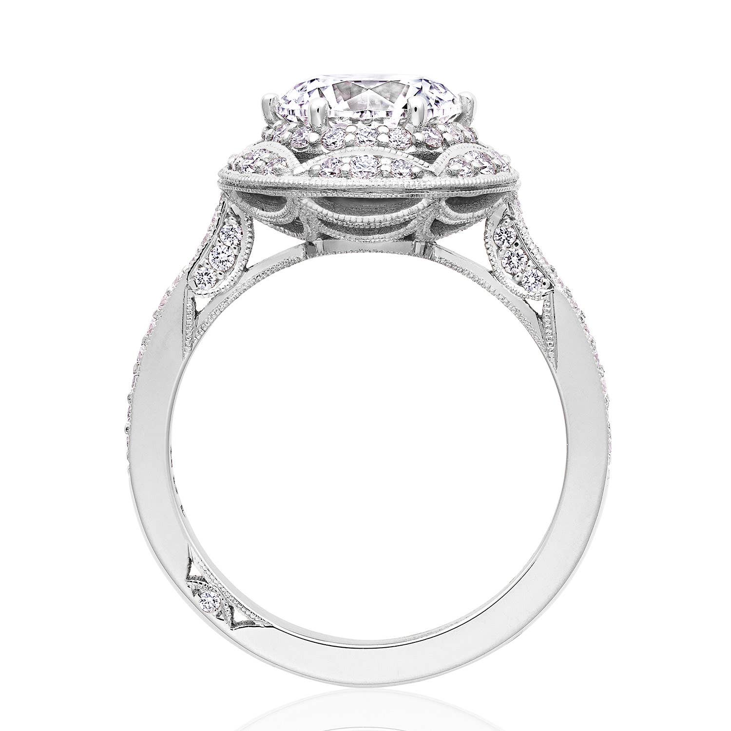 Crescent Chandelier | Round Bloom Engagement Ring HT2564RD8