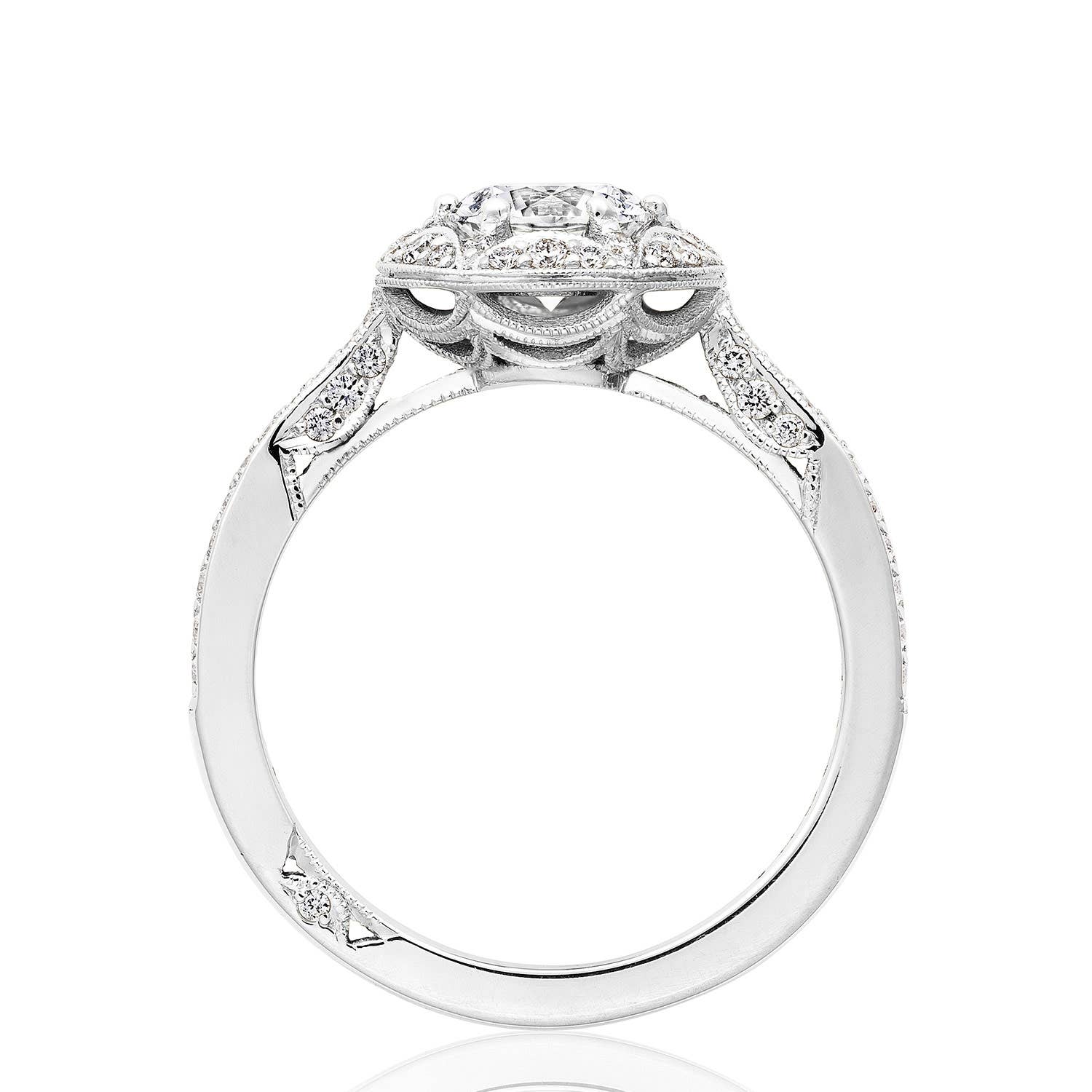 Crescent Chandelier | Round Bloom Engagement Ring HT2568RD6