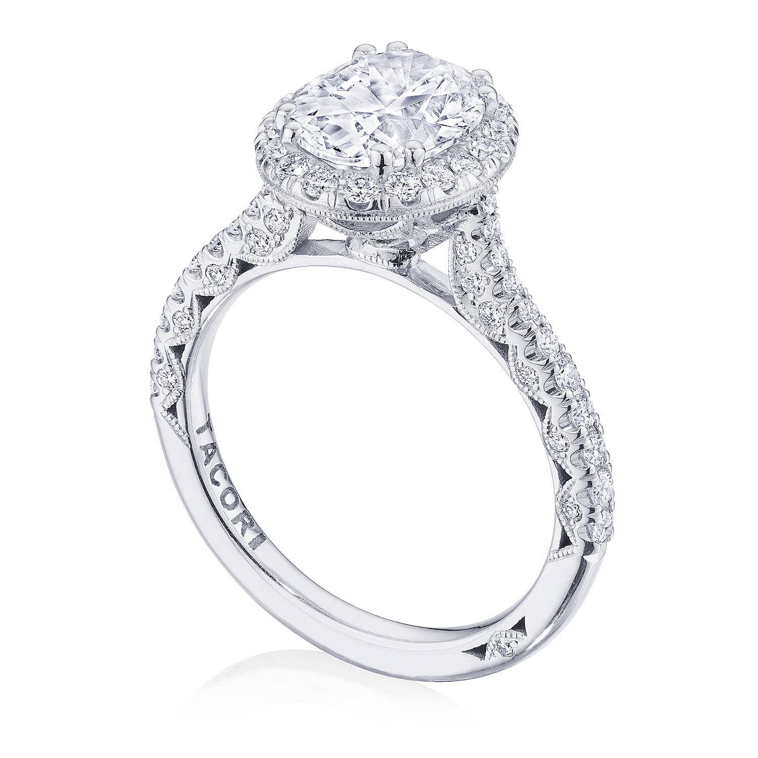 Petite Crescent | Oval Bloom Engagement Ring HT2571OV9X7