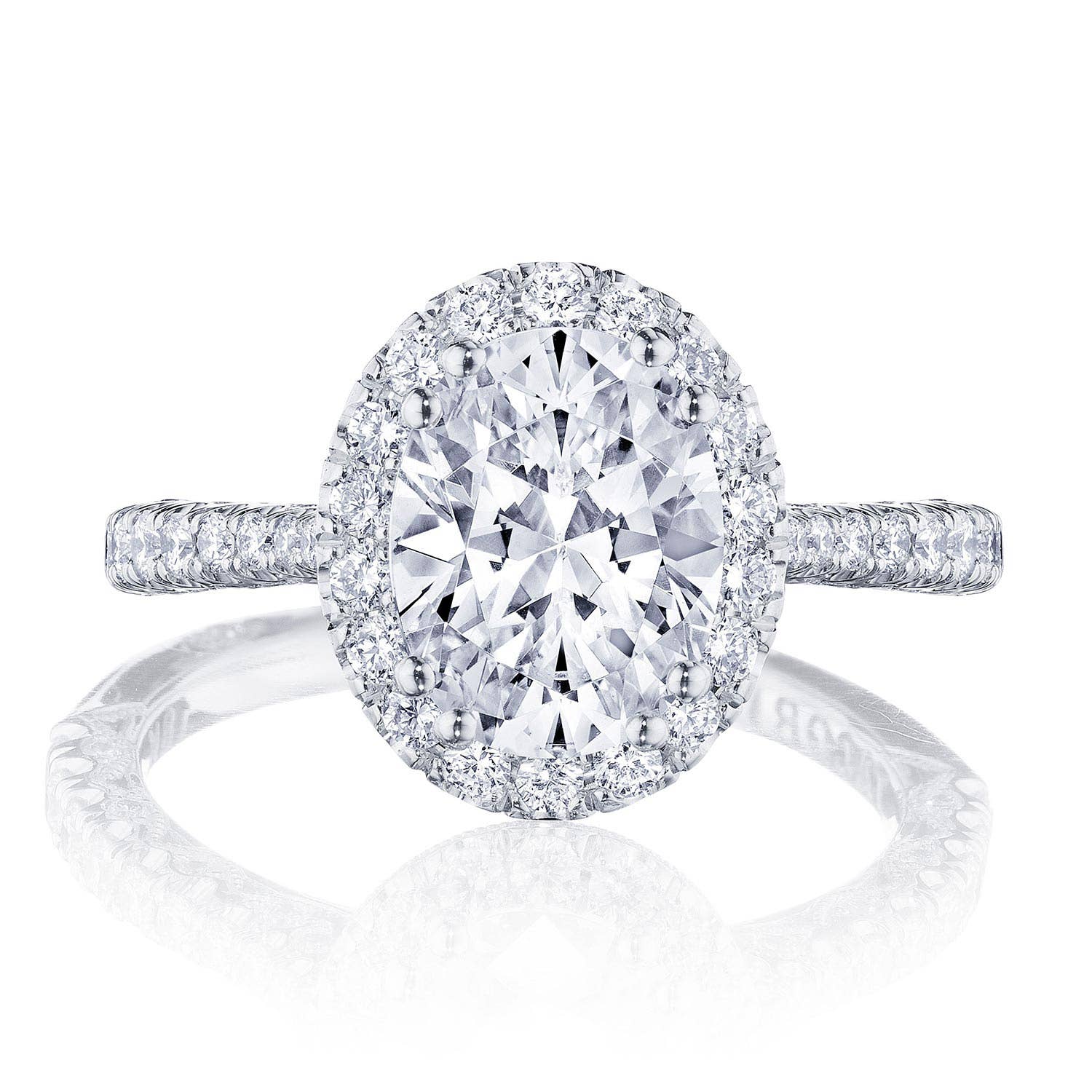 Petite Crescent | Oval Bloom Engagement Ring HT2571OV9X7