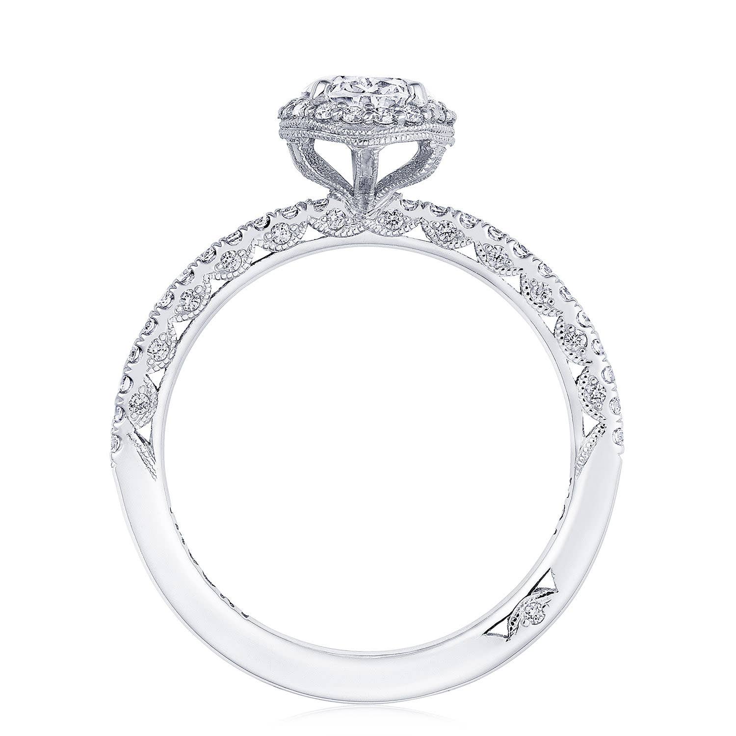 Petite Crescent | Oval Bloom Engagement Ring HT257215OV75X55Y