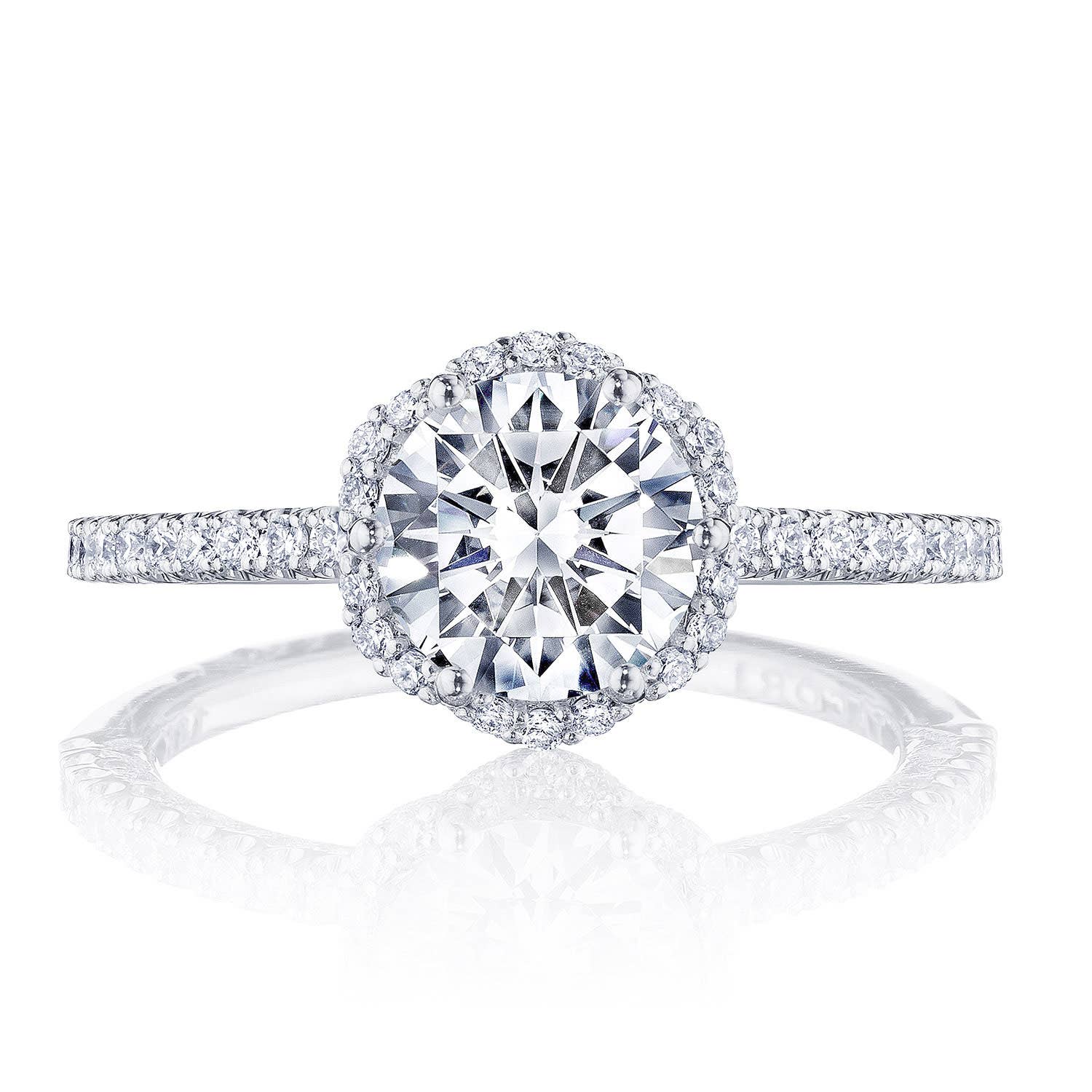 Petite Crescent | Round Bloom Engagement Ring HT257215RD7Y