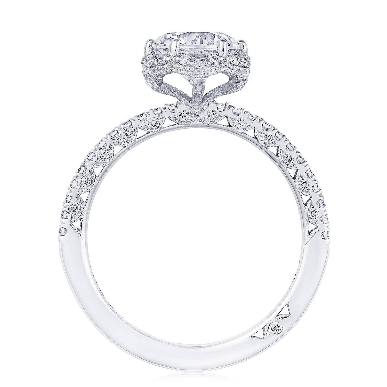 Petite Crescent | Round Bloom Engagement Ring HT257215RD7Y