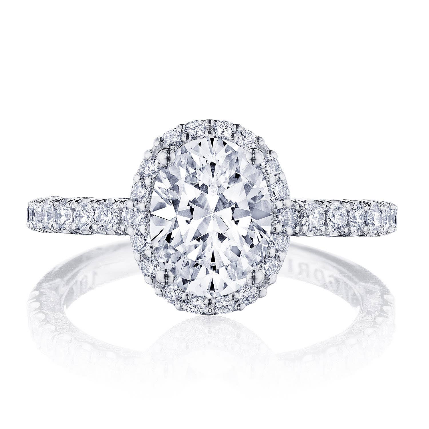 Petite Crescent | Oval Bloom Engagement Ring HT2572OV85X65W