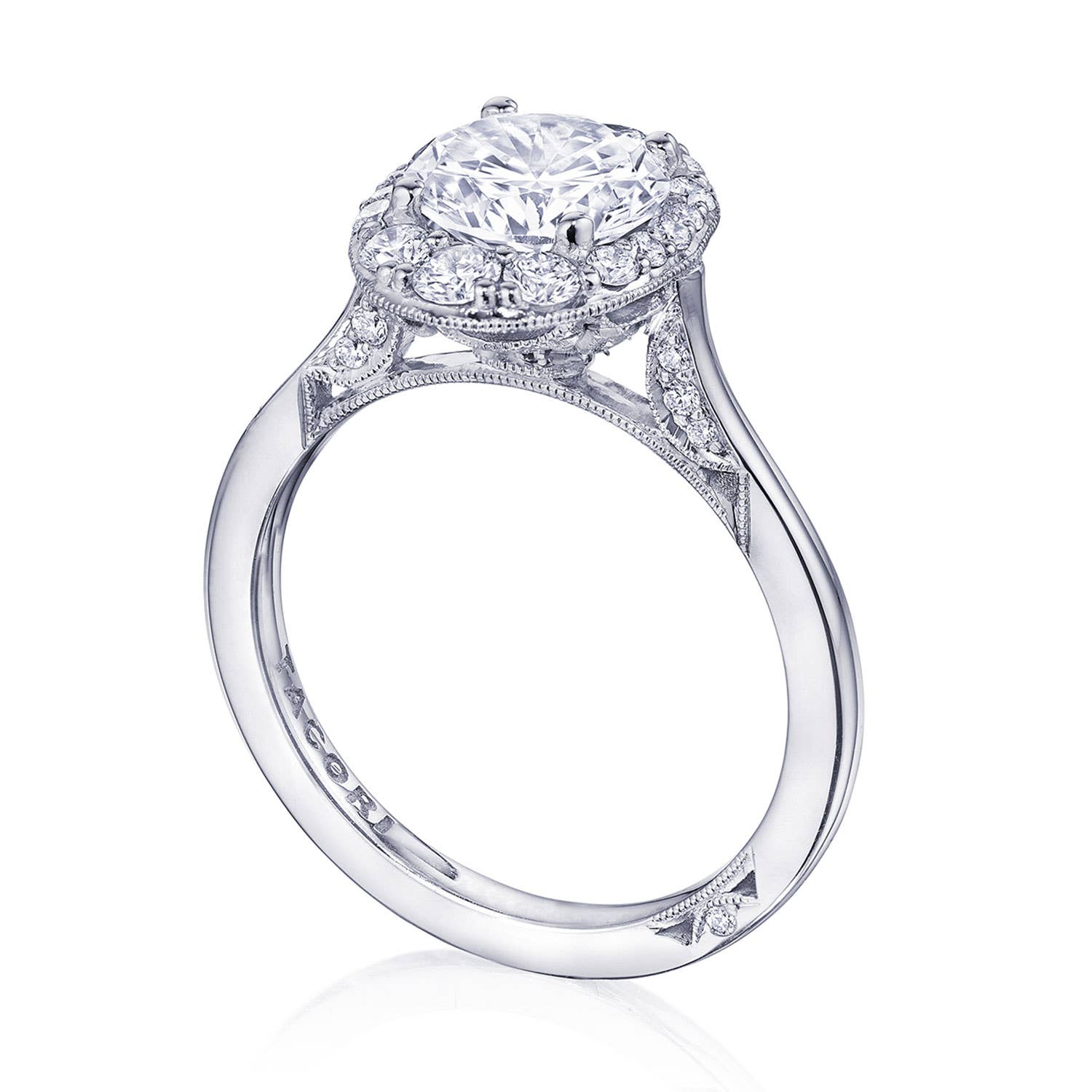 Simply TACORI | Round, Oval Bloom Engagement Ring HT2575RDOV75