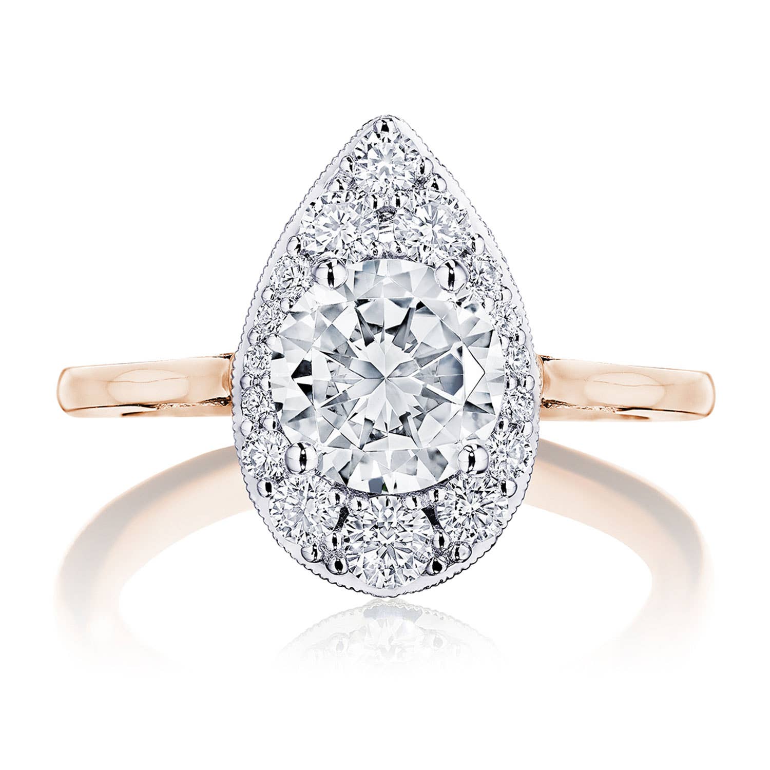 Simply TACORI | Round, Pear Bloom Engagement Ring HT2577RDPS7PKW