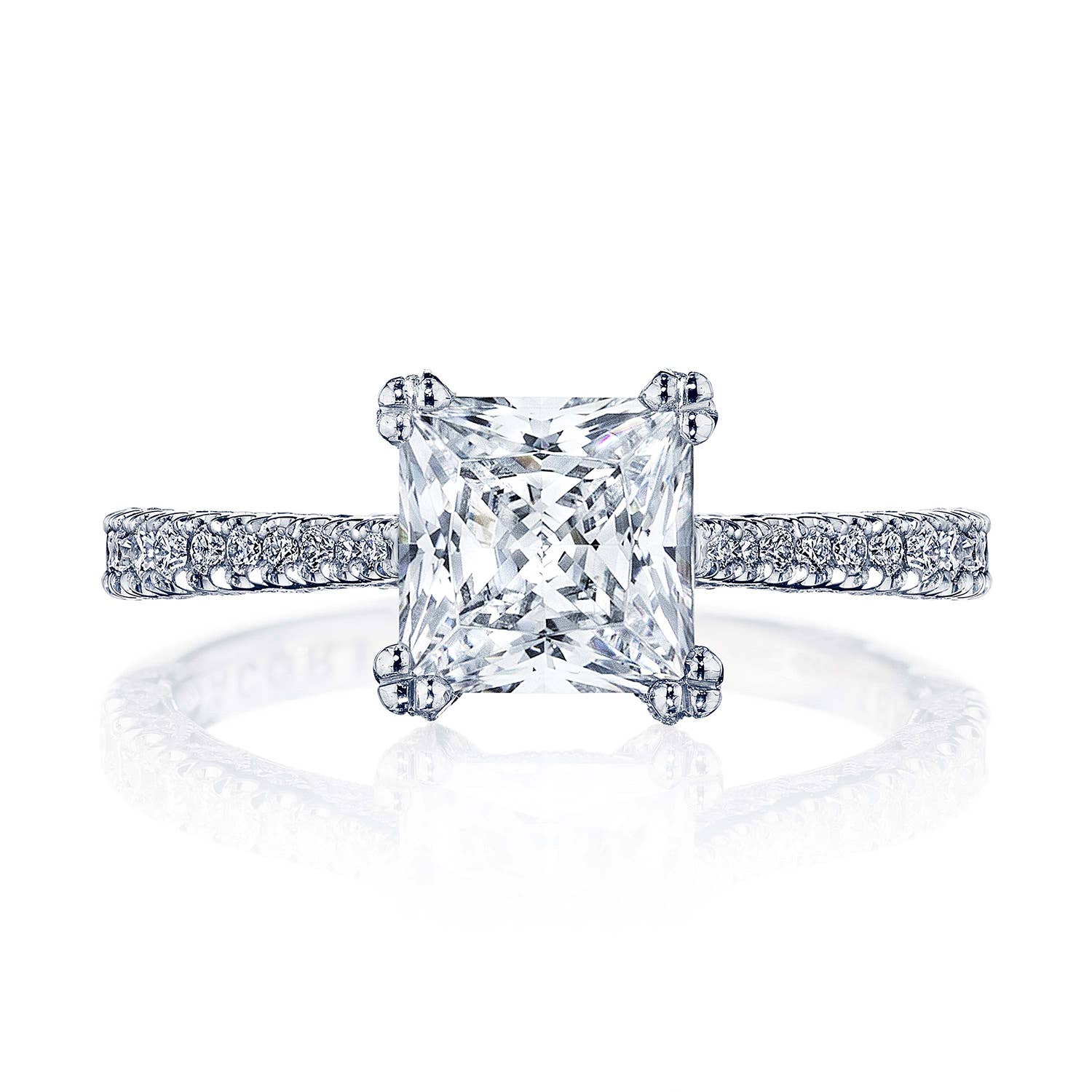 Petite Crescent | Princess Solitaire Engagement Ring HT2578PR65