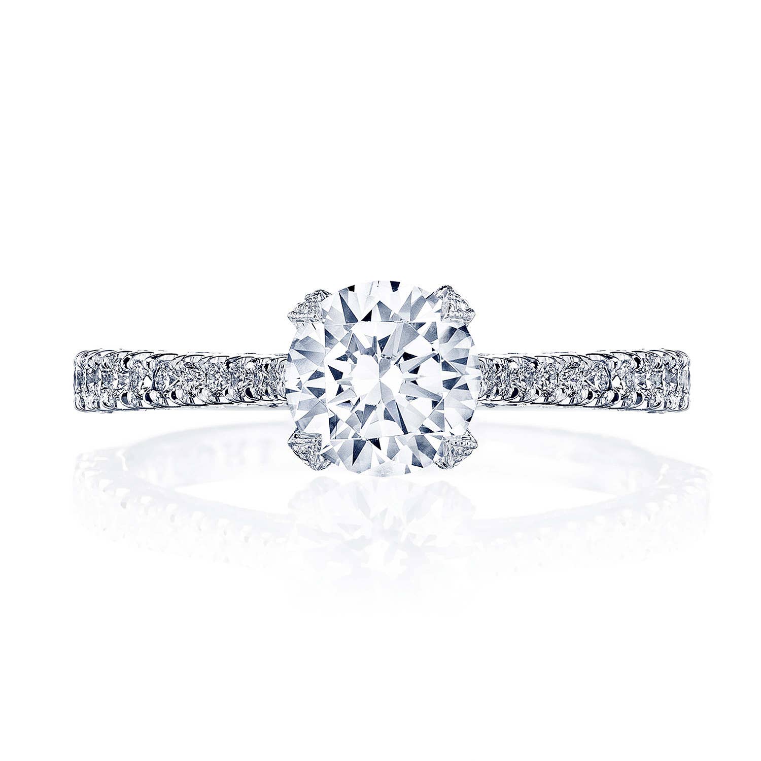 Petite Crescent | Round Solitaire Engagement Ring HT2578RD6