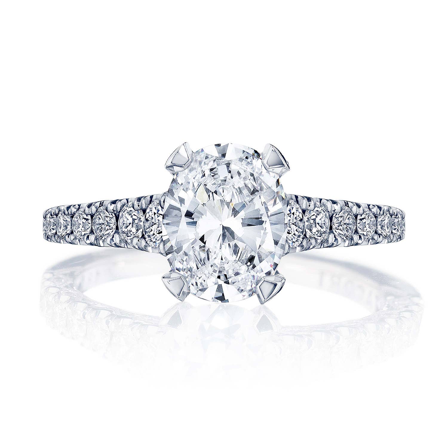 Petite Crescent | Oval Solitaire Engagement Ring HT2579OV85X65