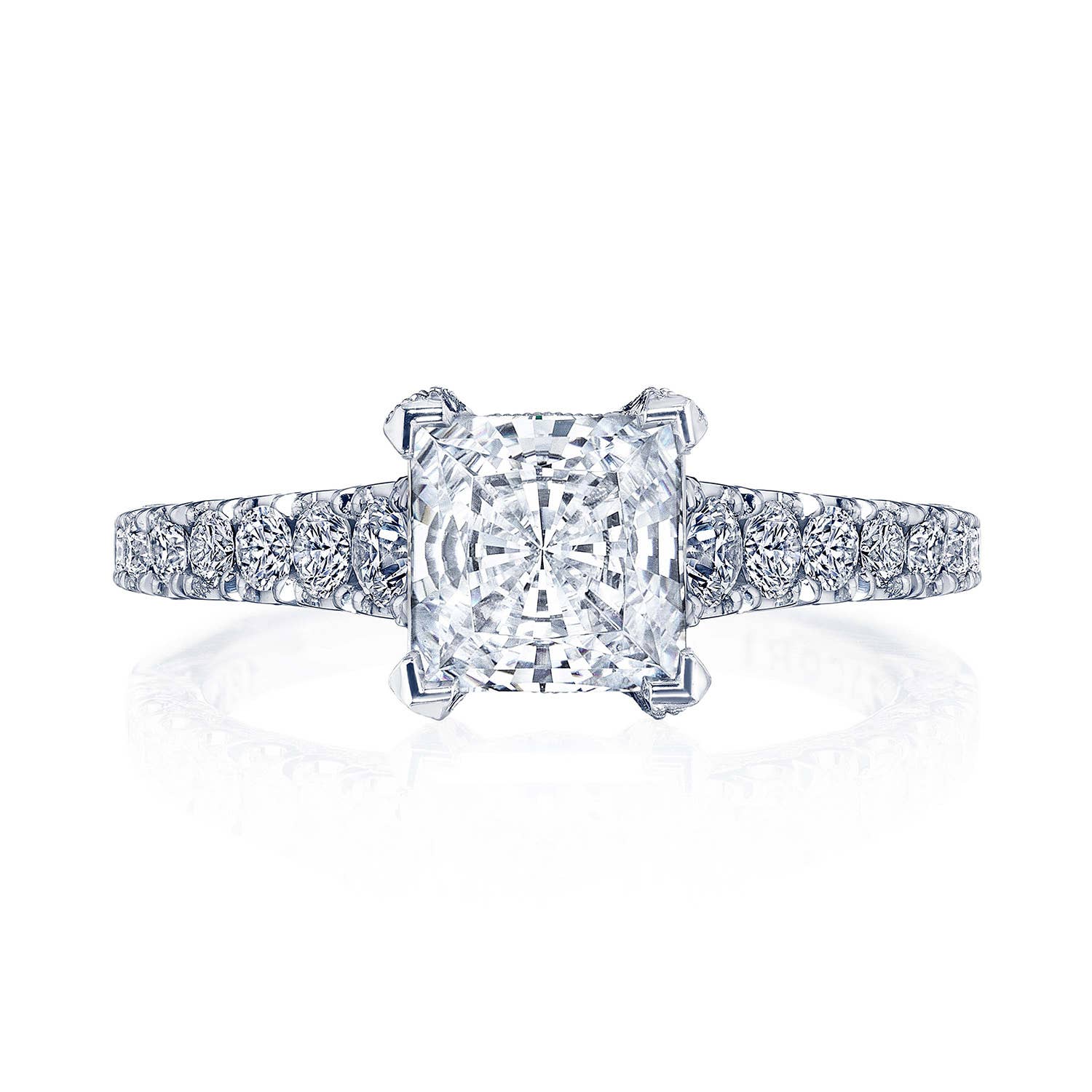 Petite Crescent | Princess Solitaire Engagement Ring HT2579PR65