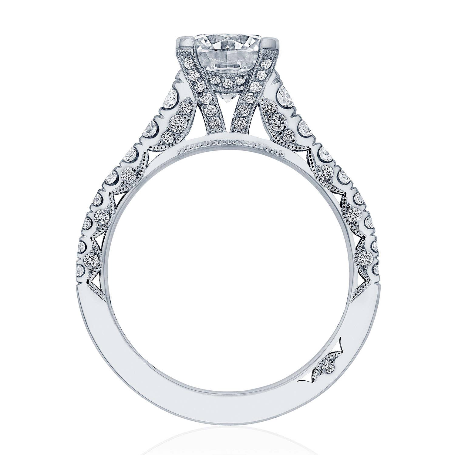 Petite Crescent | Round Solitaire Engagement Ring HT2579RD75