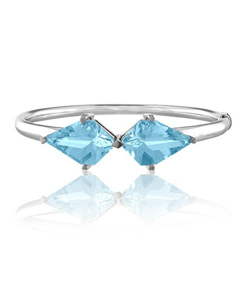 Kite Shaped Sky Blue Topaz Bangle 335-JSA