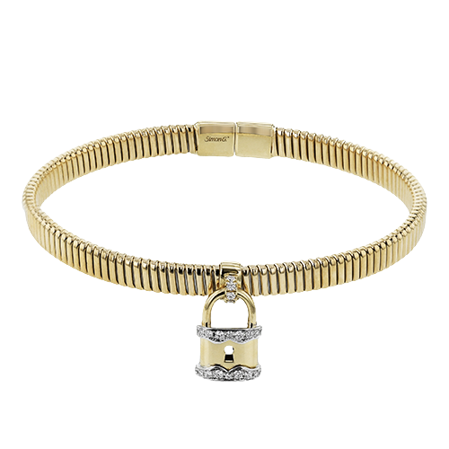 Lock Bangle in 18k Gold with Diamonds LB2428-Y