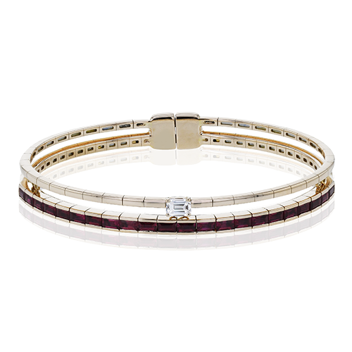 Ruby Bangle in 18k Gold with Diamonds LB2441