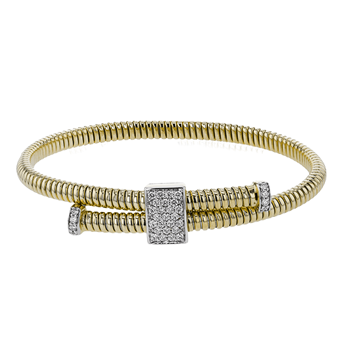 Cable Bangle in 18k Gold with Diamonds LB2447