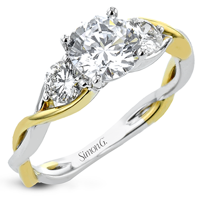 Round-Cut Three-Stone Engagement Ring In 18k Gold With Diamonds LR2886