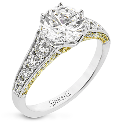 Round-Cut Engagement Ring In 18k Gold With Diamonds LR2931