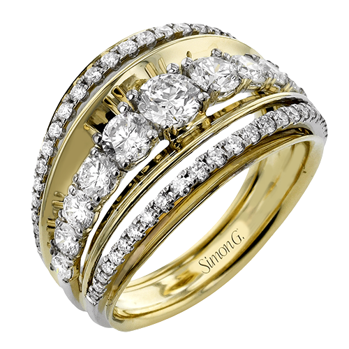 Right Hand Ring In 18k Gold With Diamonds LR2953