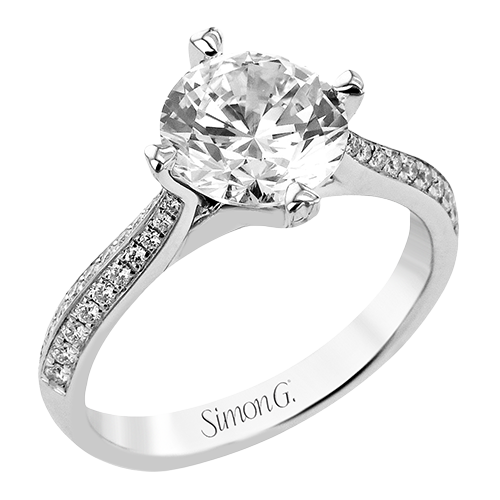 Round-Cut Engagement Ring In 18k Gold With Diamonds LR3136