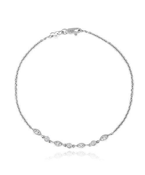Marquise and Round Diamond Bracelet with Chain 510-JSA