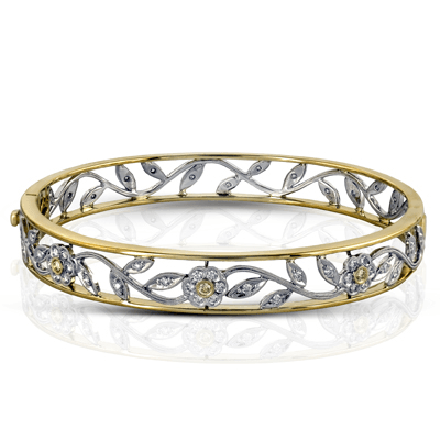 Trellis Bangle in 18k Gold with Diamonds MB1151