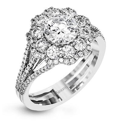 Round-Cut Halo Engagement Ring In 18k Gold With Diamonds MR2624