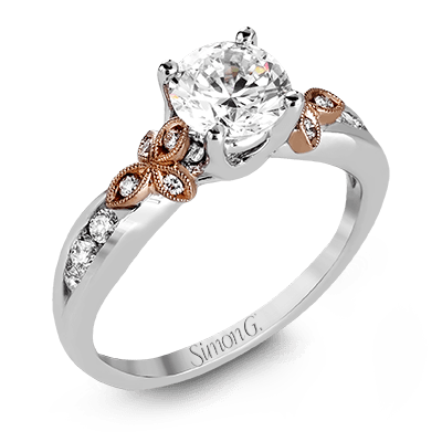 Round-Cut Engagement Ring In 18k Gold With Diamonds MR2646