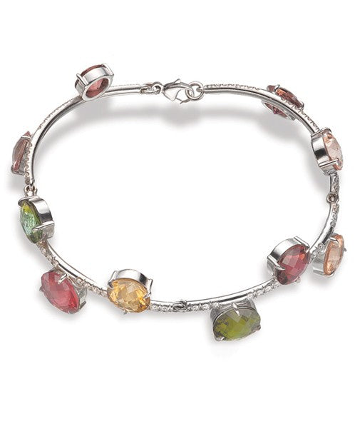 Multi-Color Tourmaline and Diamond Bracelet 20-JSA