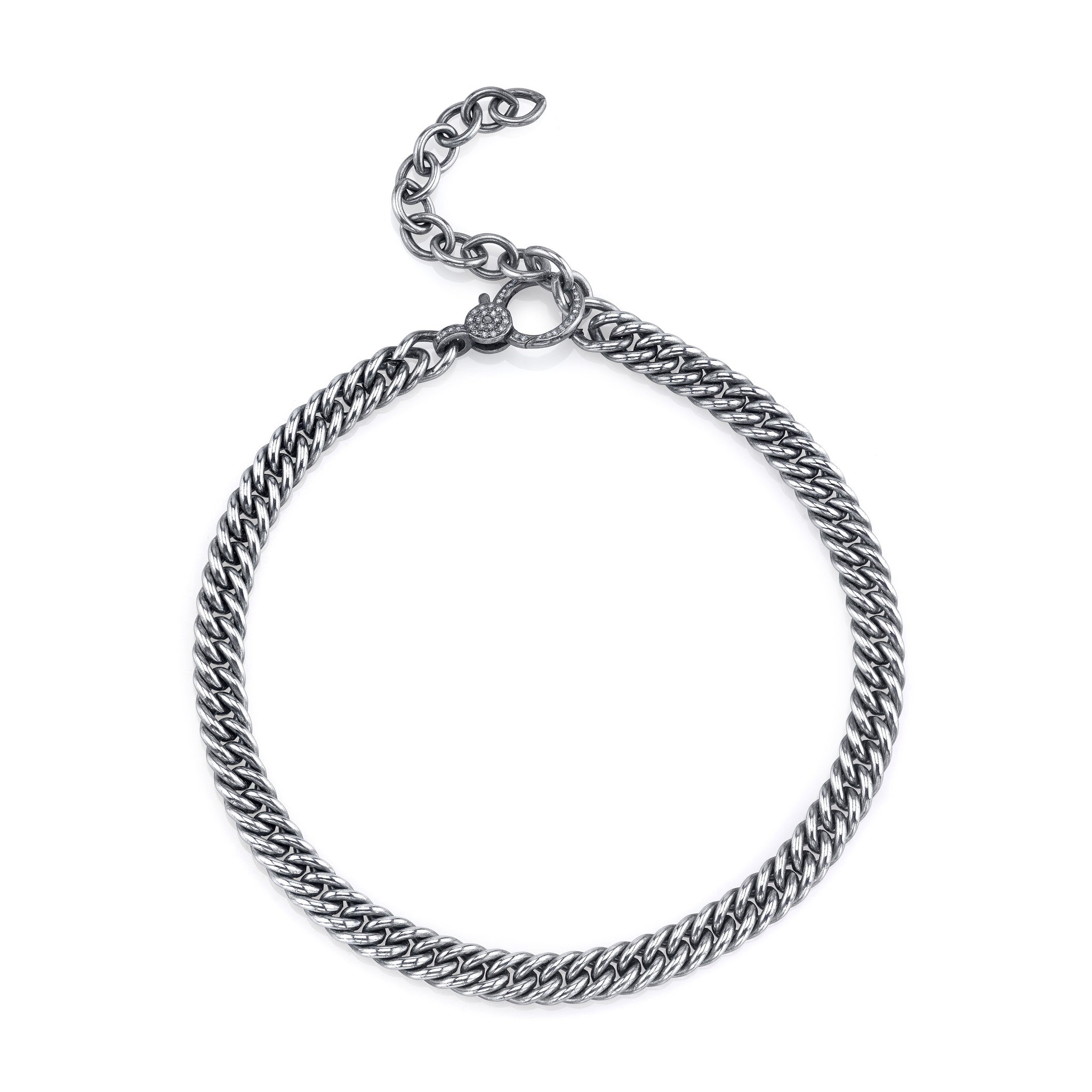 Curb Chain Choker with Diamond Clasp  N0000299 - TBird