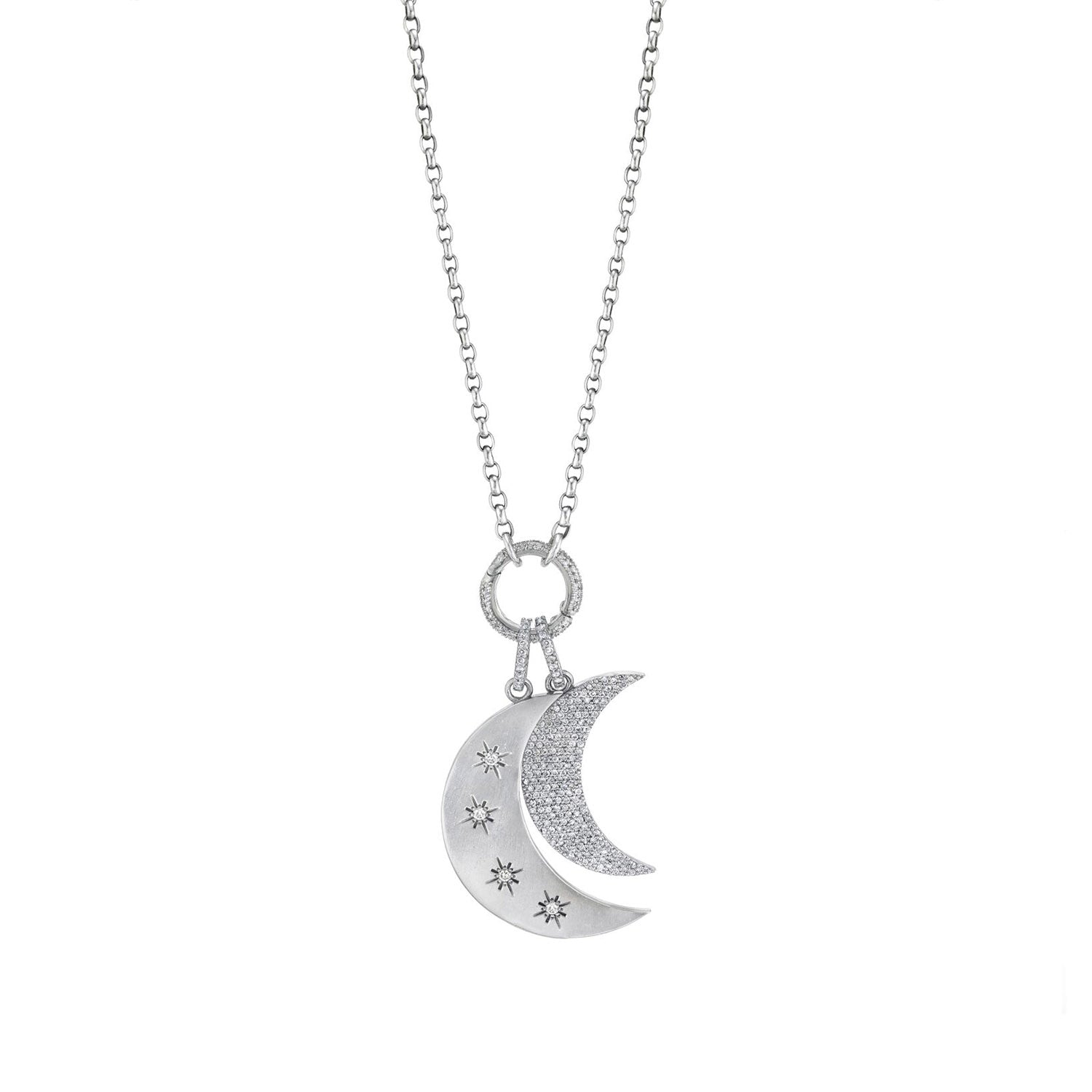 Double Crescent Moon Chain Necklace  N0000887 - TBird