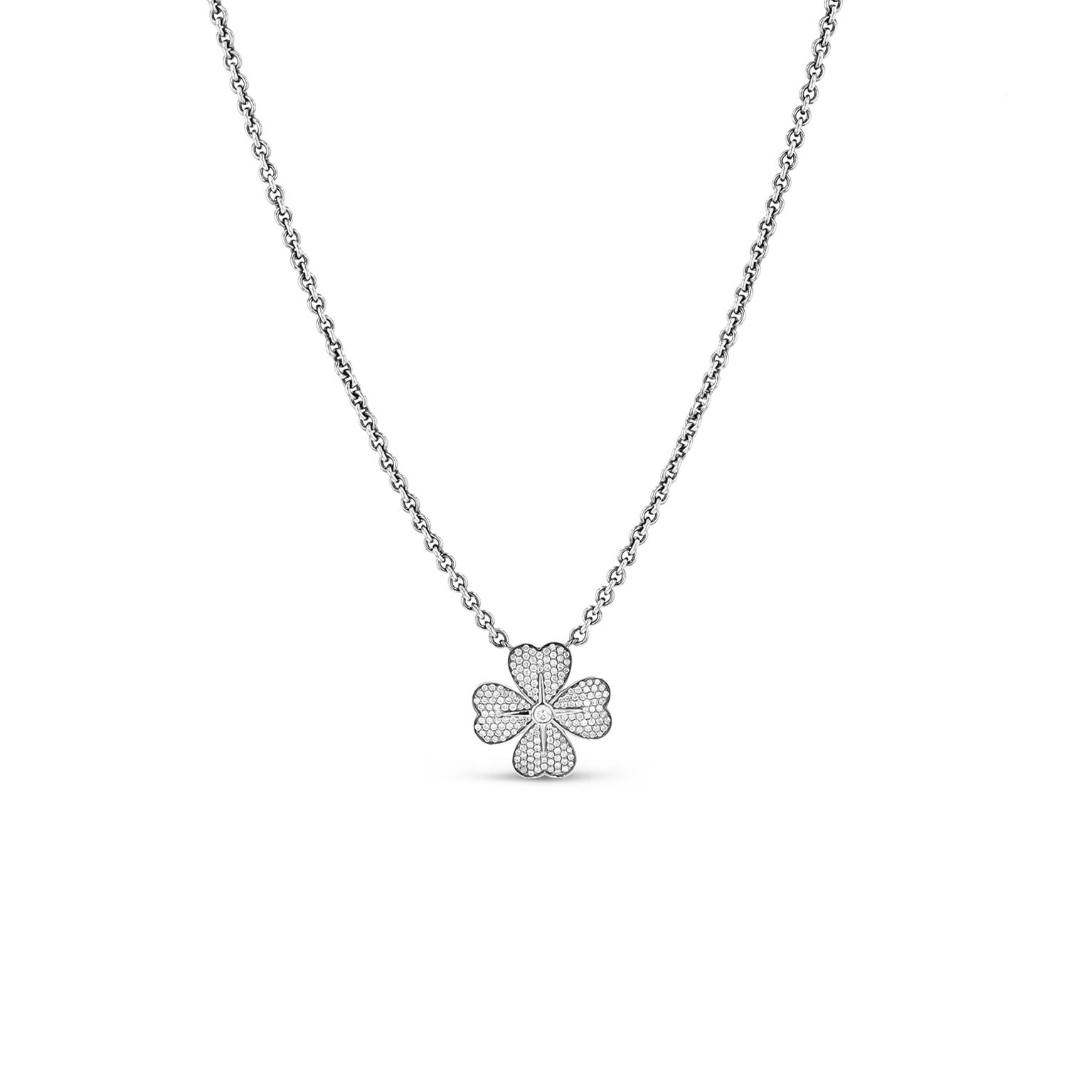 Cable Chain Clover Necklace  N0002475 - TBird