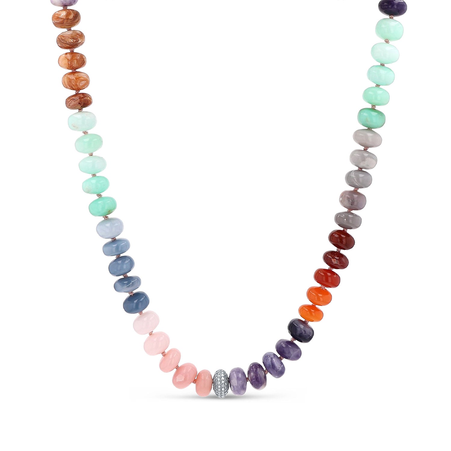 Rainbow Opal and Diamond Candy Choker Necklace N0003073 - TBird