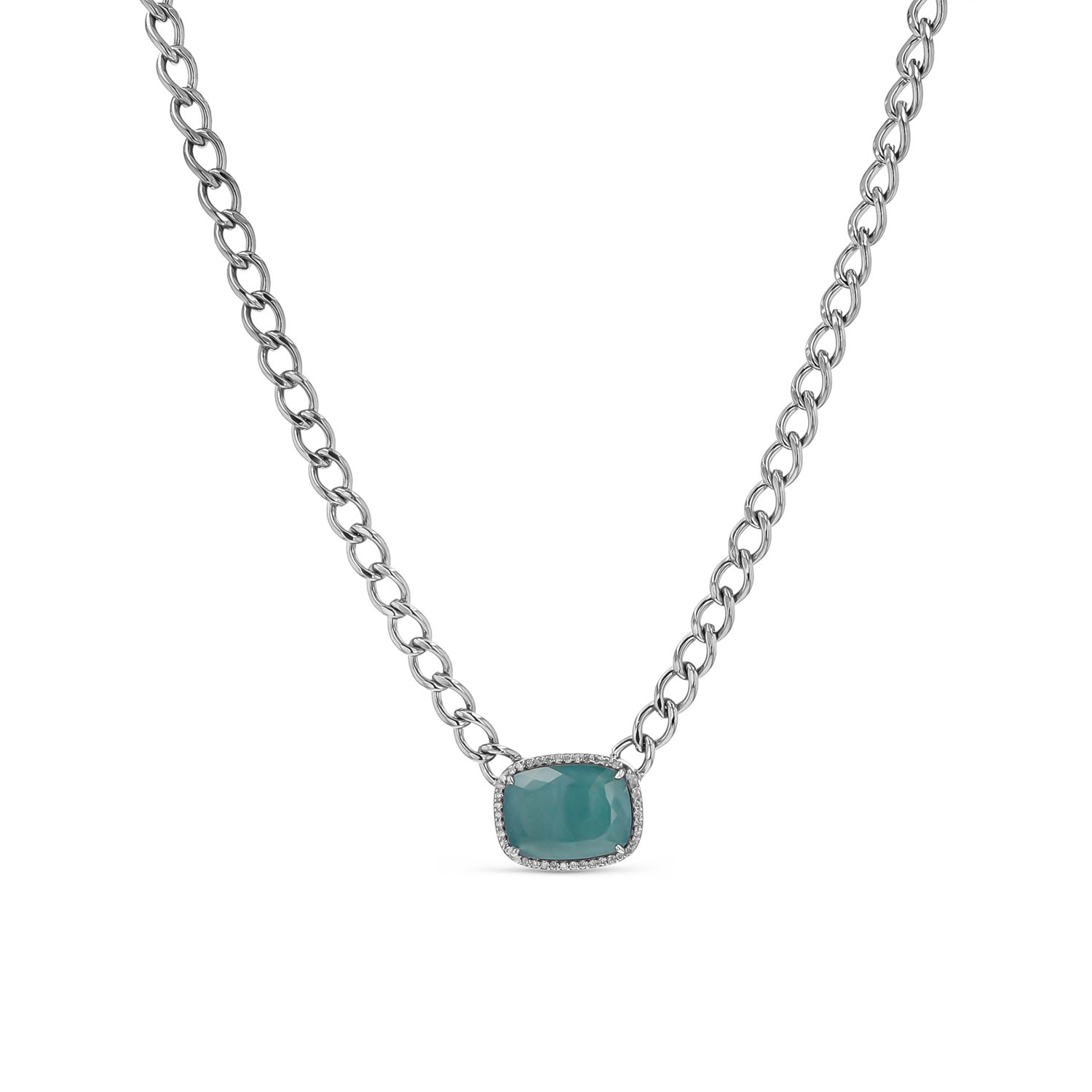 Grandidiertie Pendant Necklace on Curb Chain  N0003143 - TBird