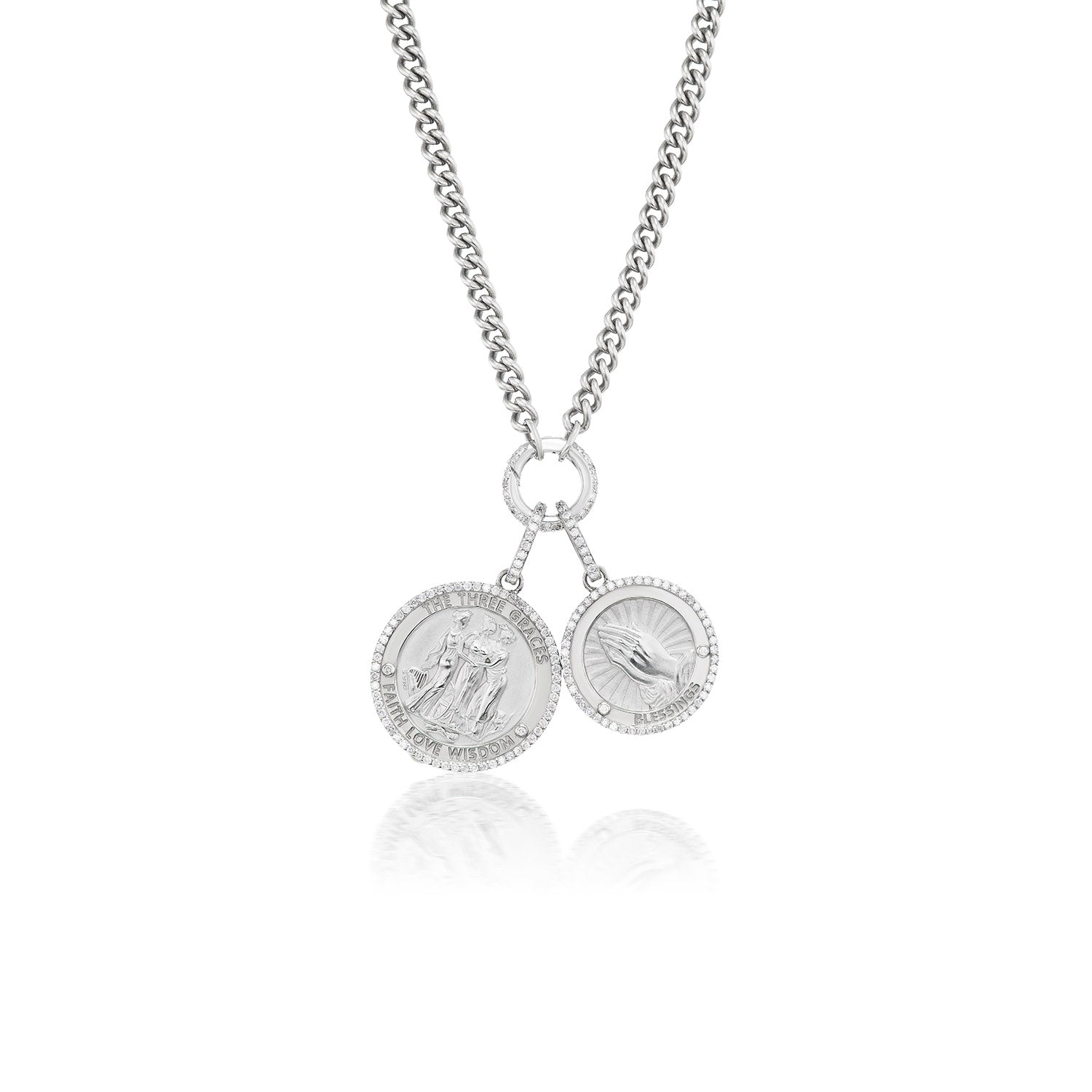 Three Graces and Blessings Medallions Necklace- 32"  N0003481 - TBird