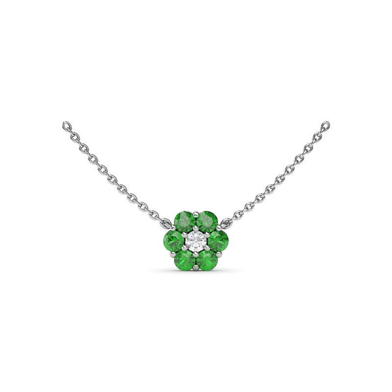 Magnolia Emerald and Diamond Necklace N5032E - TBird