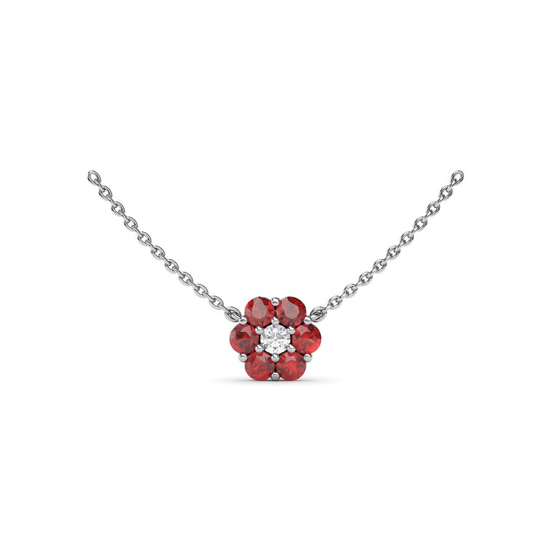 Magnolia Ruby and Diamond Necklace N5032R - TBird