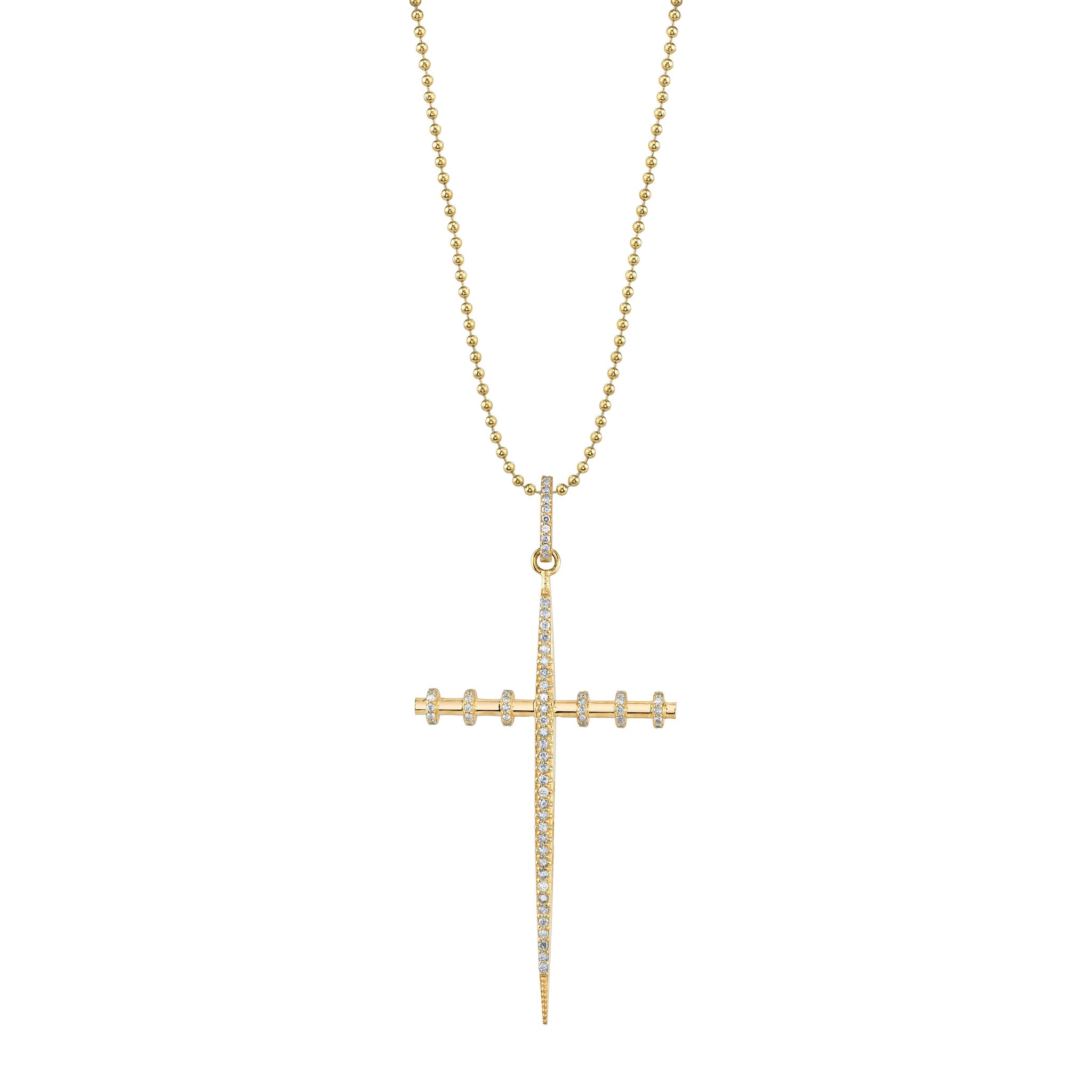 14K Gold Armour Cross Necklace  NG000177 - TBird