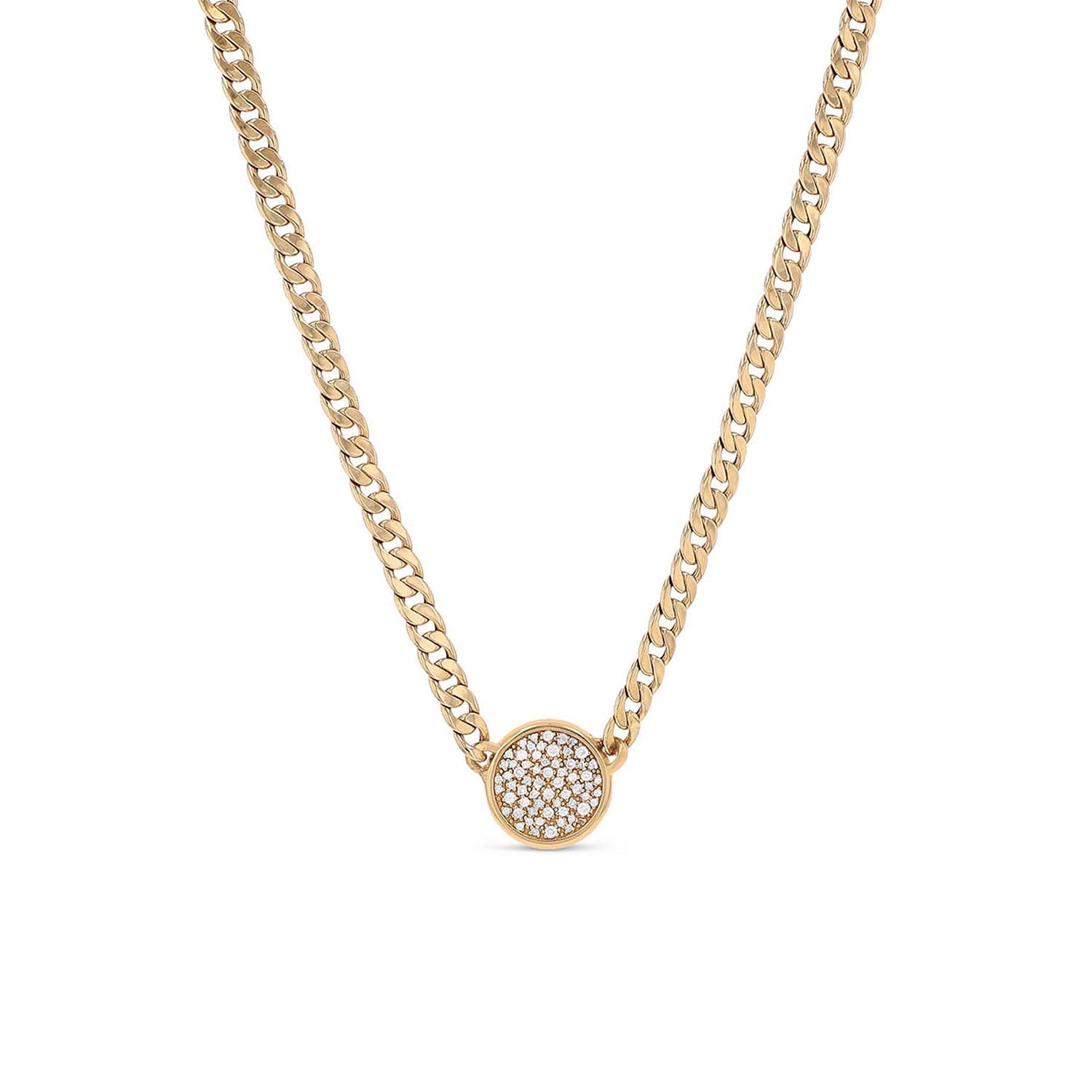 14k Round Diamond Cobblestone Pendant Necklace - 18"  NG002532 - TBird