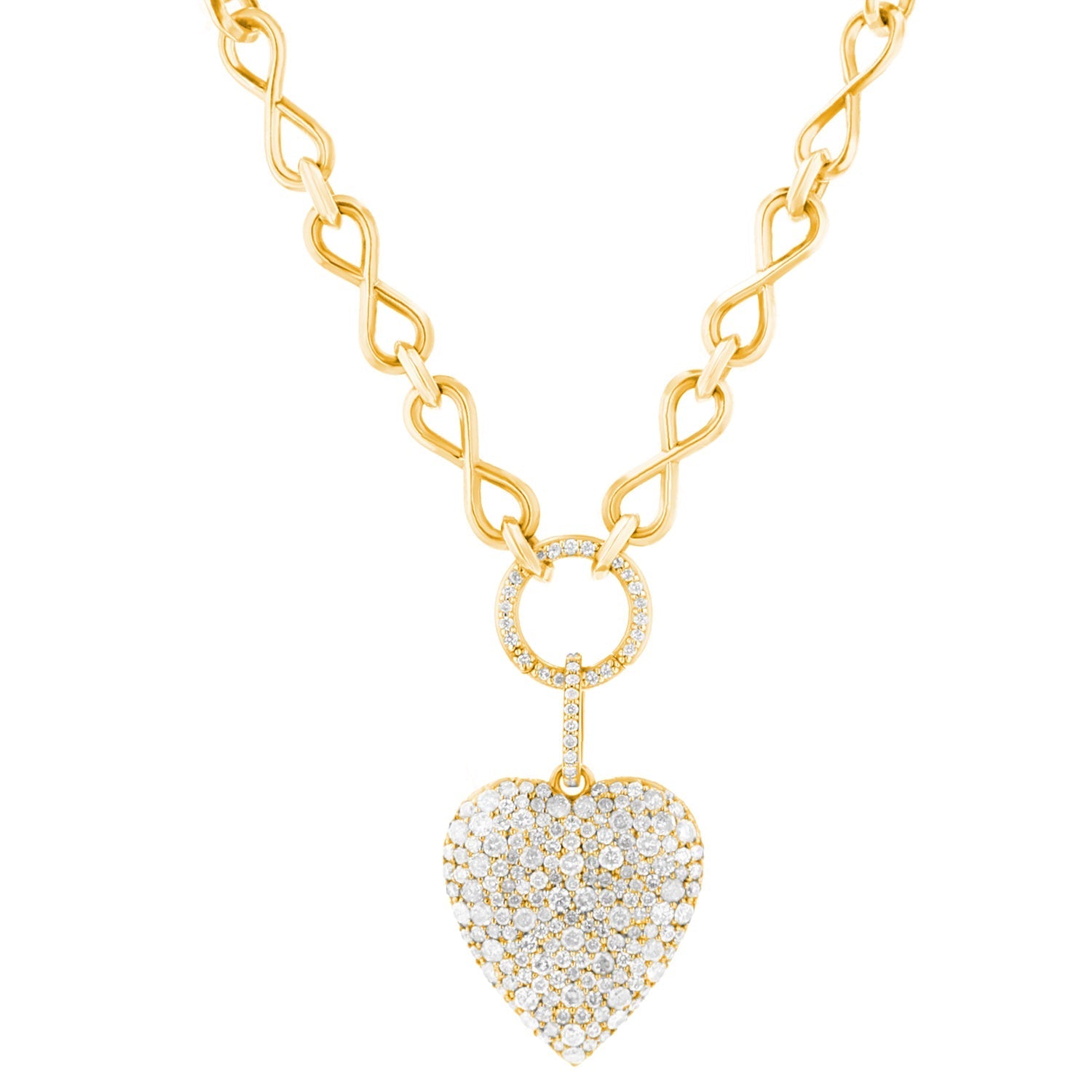 14k Forever in Love Diamond Cobblestone Heart on Infinity Chain  NG002819 - TBird