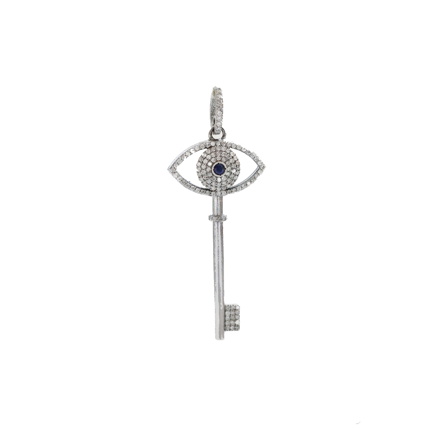 Sapphire and Diamond Evil Eye Key Pendant P0000033 - TBird