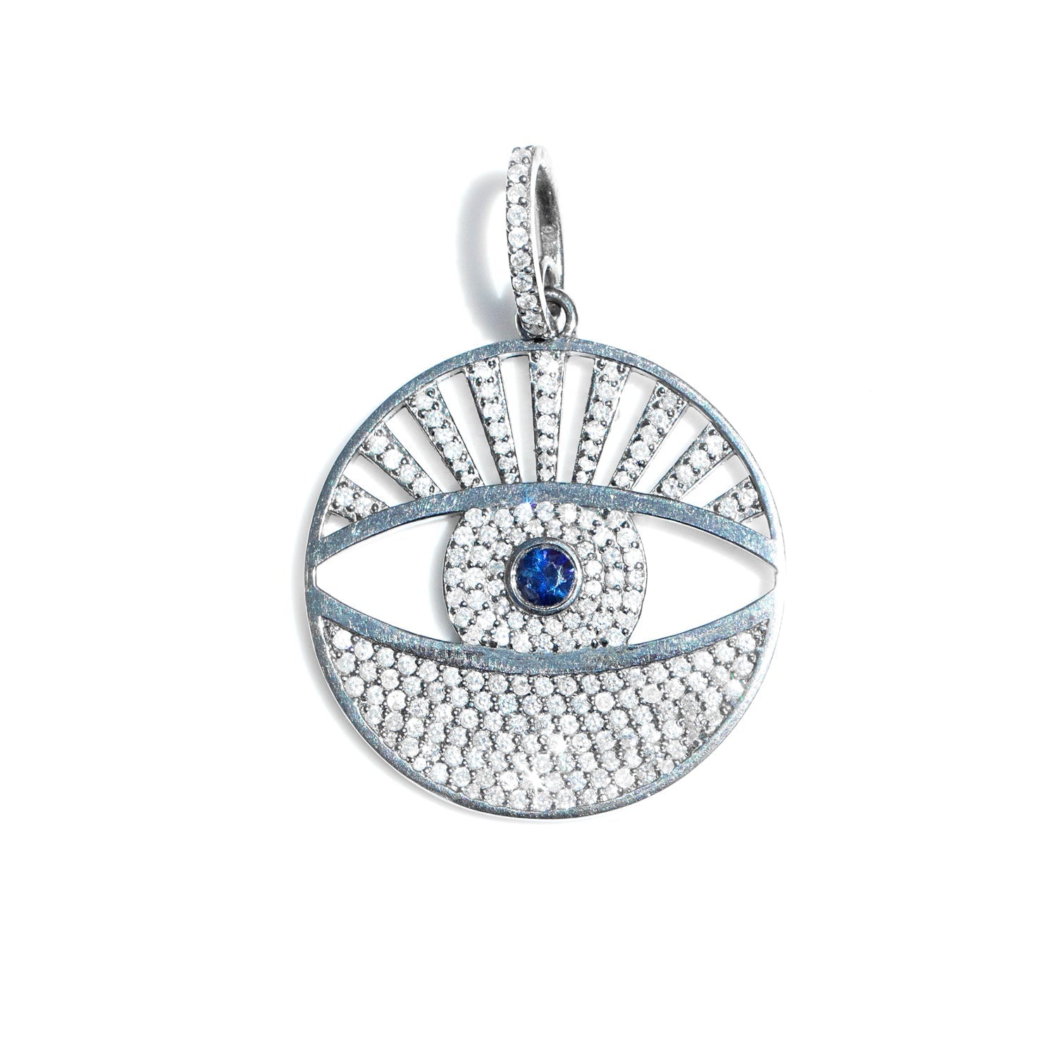 Round Diamond and Sapphire Eye Pendant  P0000317 - TBird