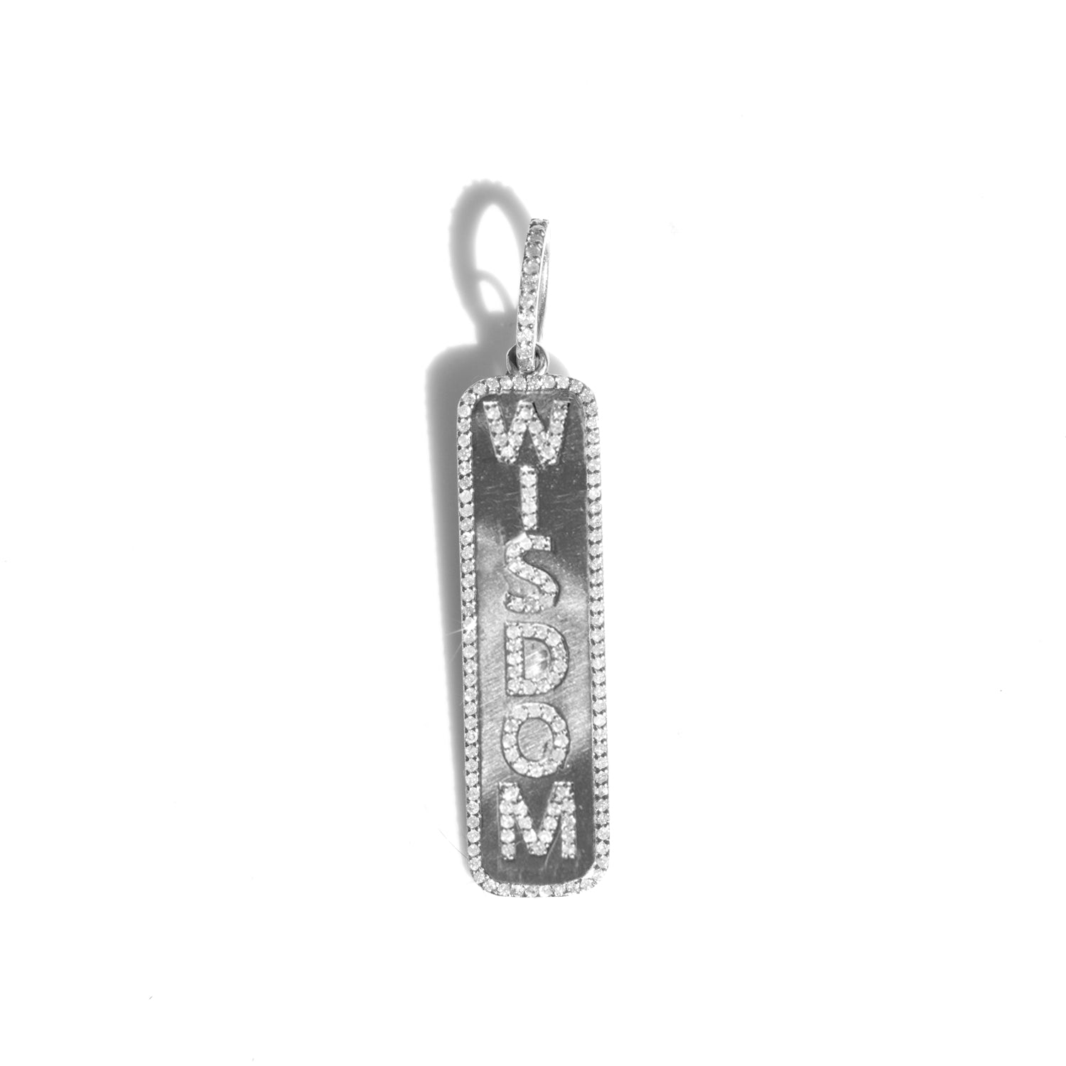 Silver and Diamond WISDOM Dog Tag Pendant  P0000795 - TBird