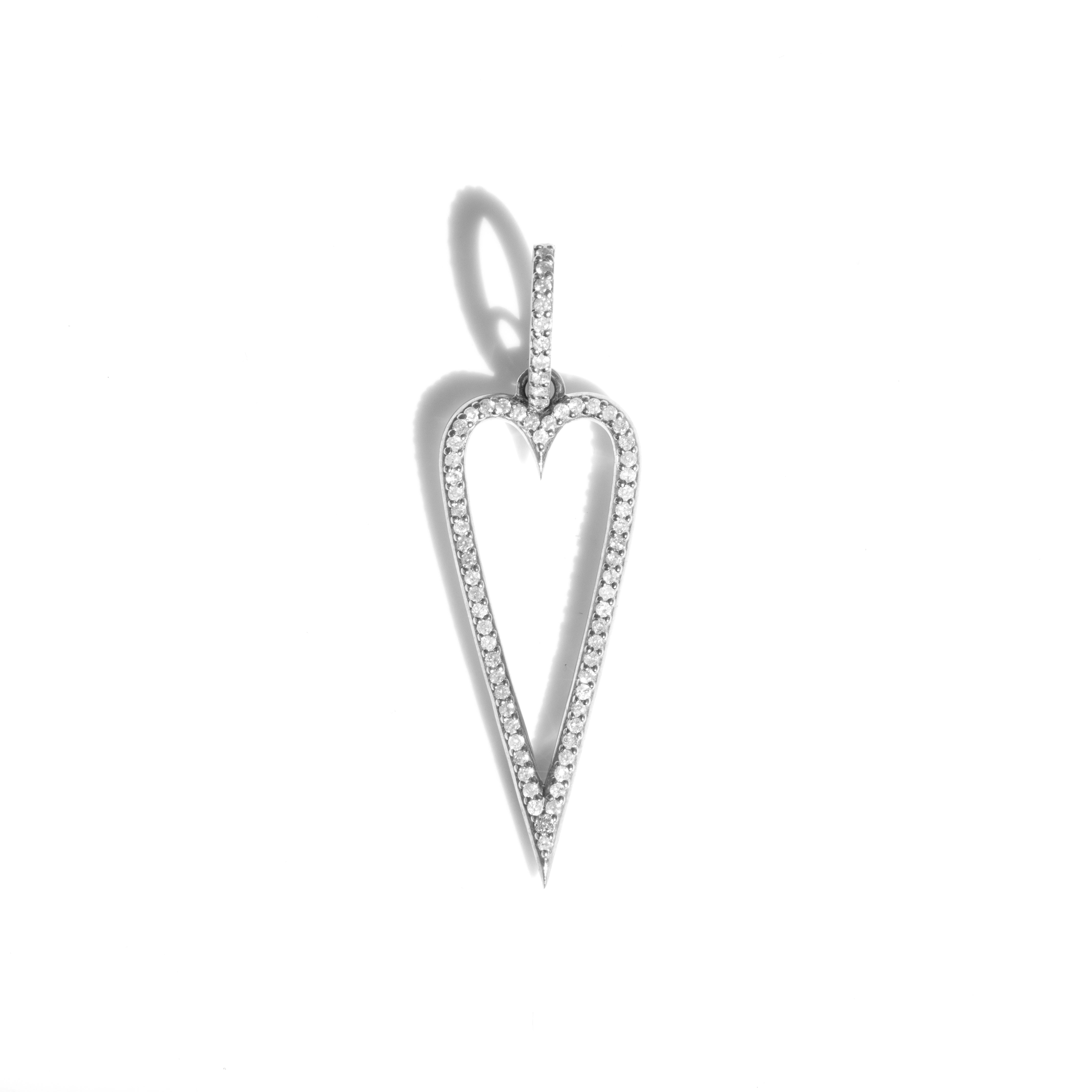 Double Sided Cut Out Diamond Heart Pendant  P0001013 - TBird