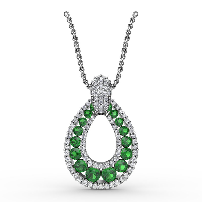 Steal The Spotlight Emerald and Diamond Pendant P1289E - TBird