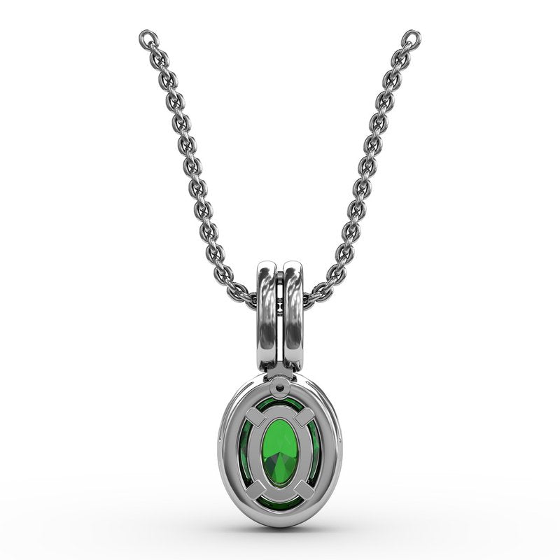 Sophisticated Emerald and Diamond Pendant P1373E - TBird