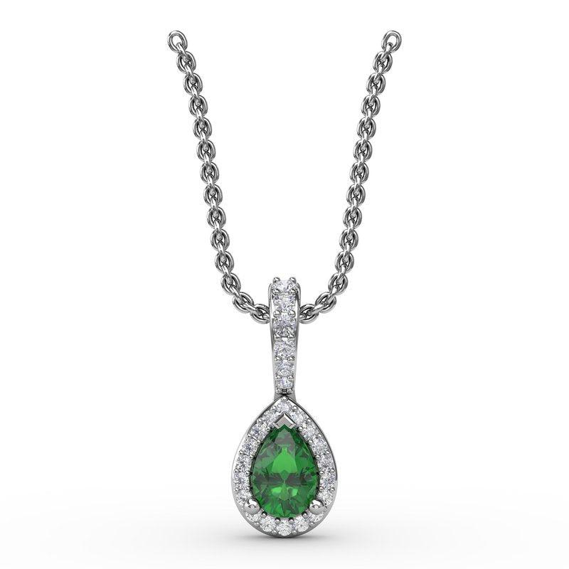 Statement Emerald and Diamond Pendant P1394E - TBird