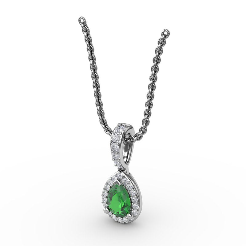 Statement Emerald and Diamond Pendant P1394E - TBird