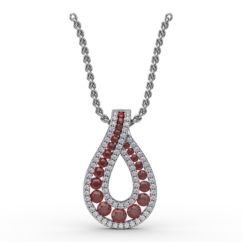 Infinity Loop Ruby Pendant P1516R - TBird